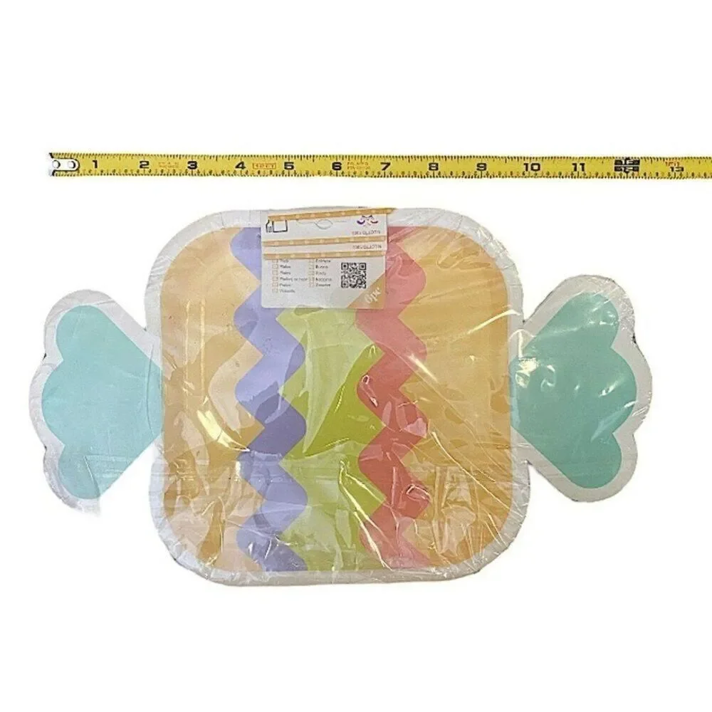 Plates Candy Shaped 24 Pack New Cute Holiday Decoration Celebration